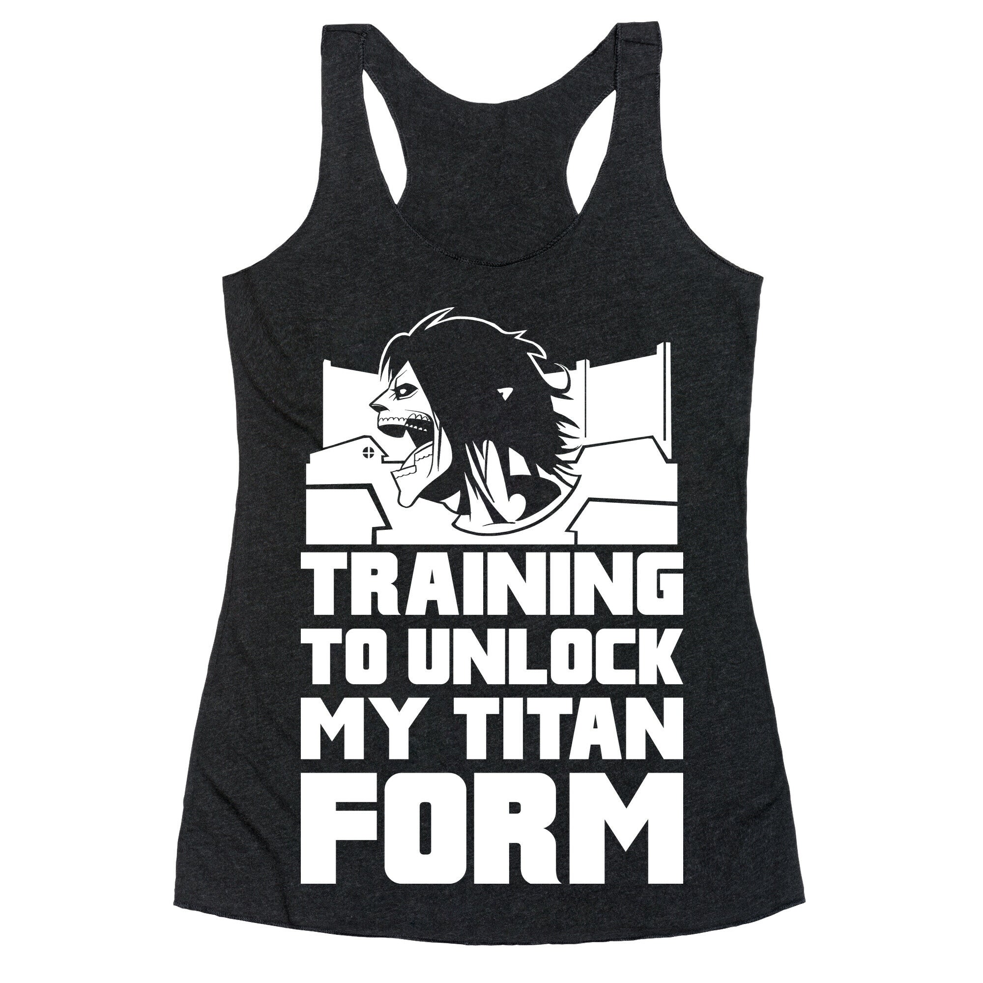 Training To Unlock My Titan Form Parody Racerback Tank